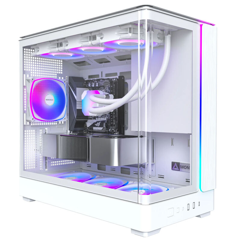 Montech KING 15 PRO kabinett mATX RGB herdet glass hvit - Montech