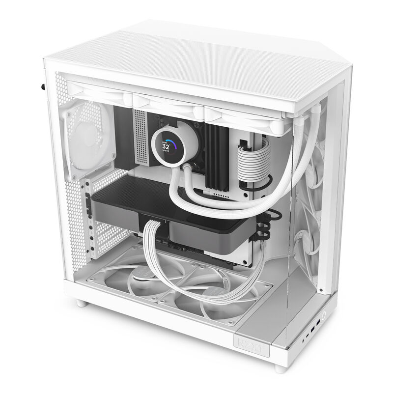 NZXT H6 Flow kabinett midtårn ATX herdet glass svart - NZXT