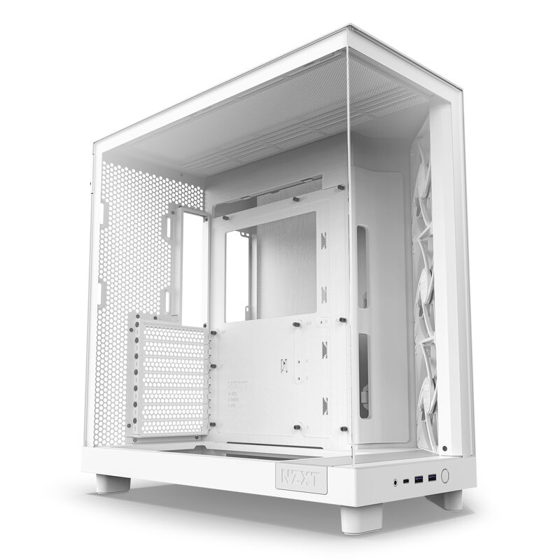 NZXT H6 Flow kabinett midtårn ATX herdet glass svart - NZXT