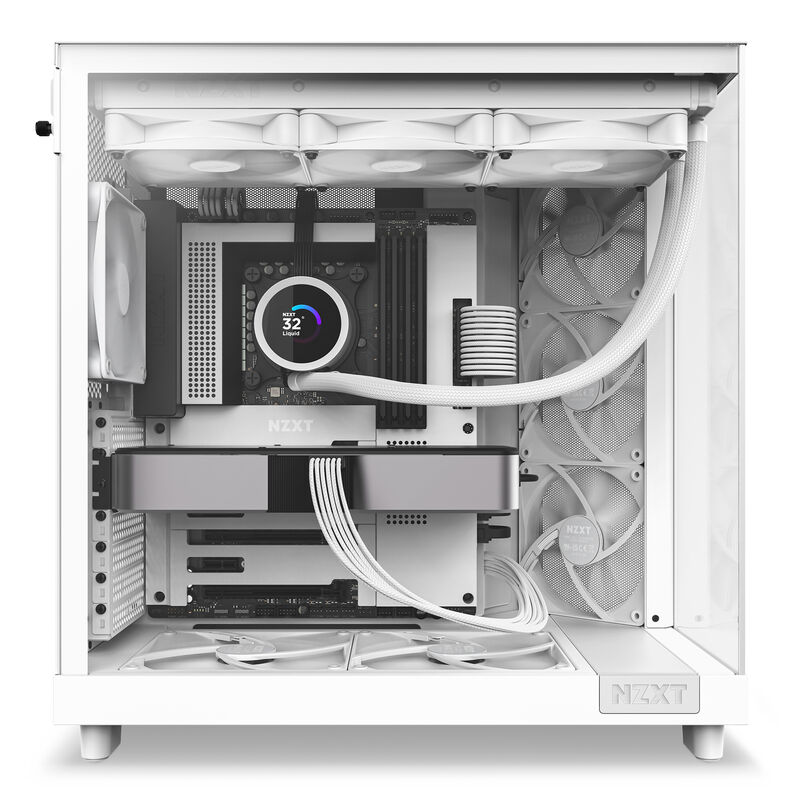 NZXT H6 Flow kabinett midtårn ATX herdet glass svart - NZXT