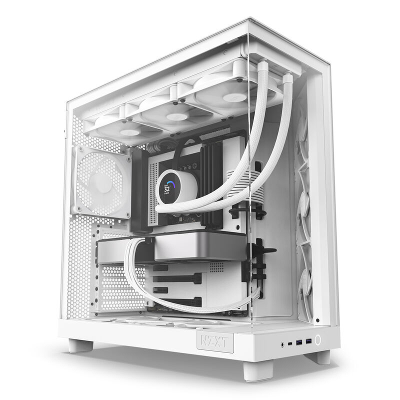 NZXT H6 Flow kabinett midtårn ATX herdet glass svart - NZXT