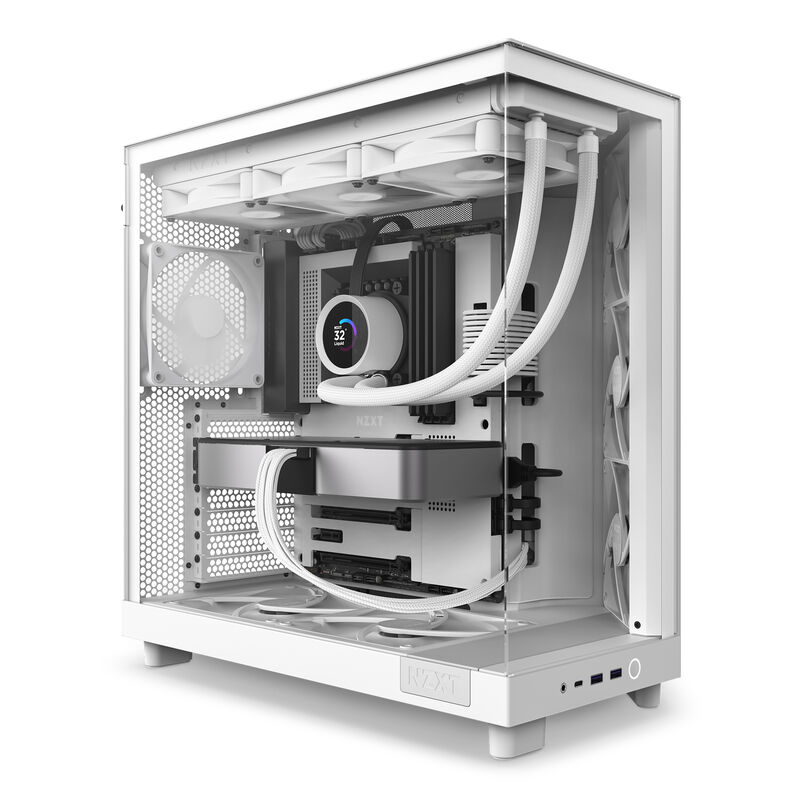 NZXT H6 Flow kabinett midtårn ATX herdet glass svart - NZXT