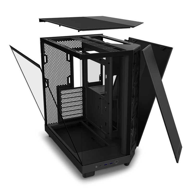 NZXT H6 Flow kabinett midtårn ATX herdet glass svart - NZXT