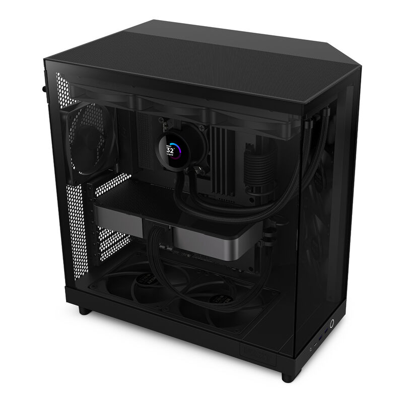 NZXT H6 Flow kabinett midtårn ATX herdet glass svart - NZXT