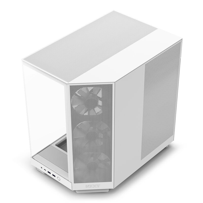 NZXT H6 Flow RGB kabinett midtårn ATX panoramaglass hvit - NZXT