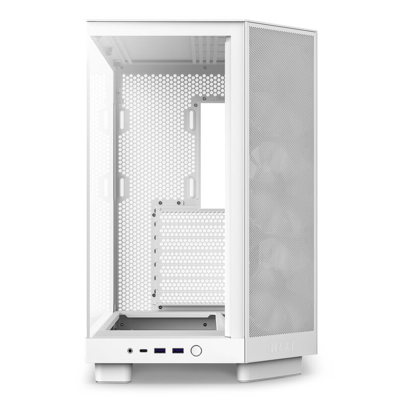 NZXT H6 Flow RGB kabinett midtårn ATX panoramaglass hvit - NZXT