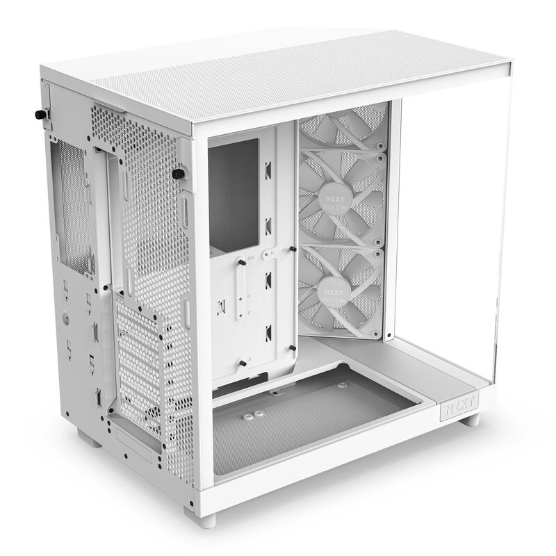 NZXT H6 Flow RGB kabinett midtårn ATX panoramaglass hvit - NZXT