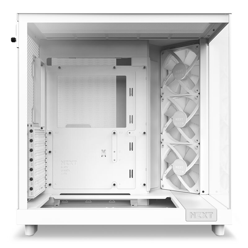 NZXT H6 Flow RGB kabinett midtårn ATX panoramaglass hvit - NZXT