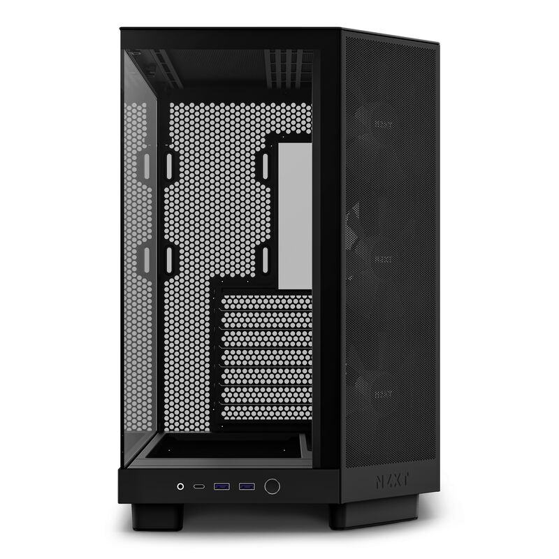 NZXT H6 Flow RGB kabinett midtårn ATX panoramaglass hvit - NZXT