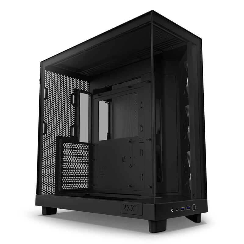 NZXT H6 Flow RGB kabinett midtårn ATX panoramaglass hvit - NZXT