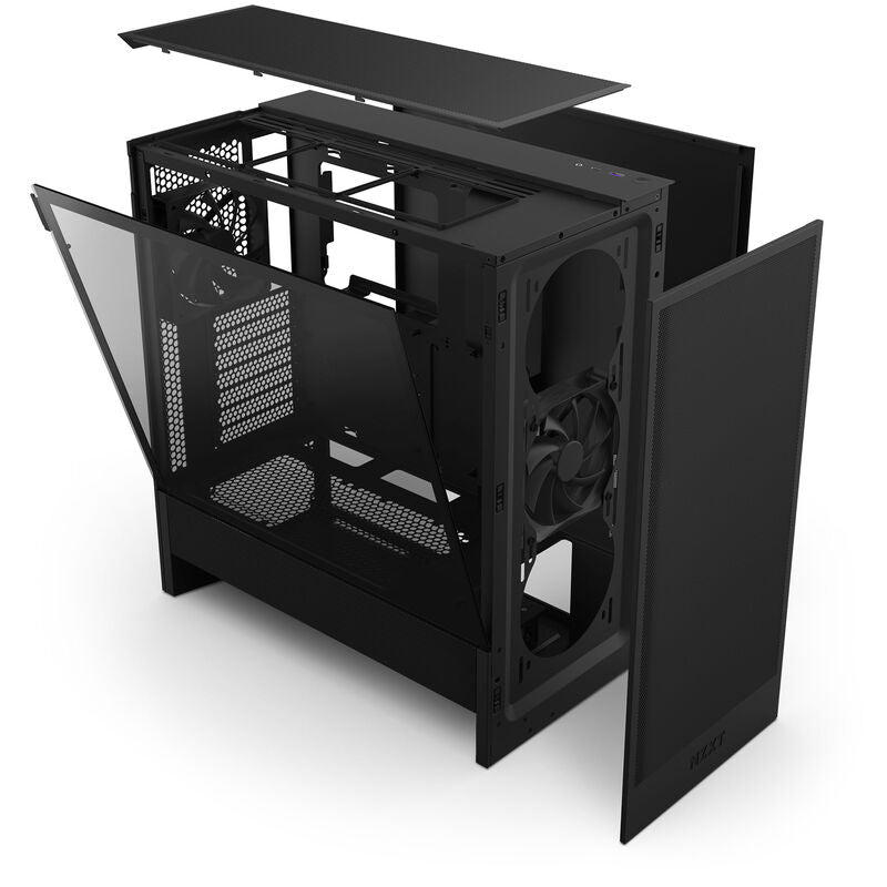 NZXT H5 Flow kabinett midtårn ATX herdet glass svart - NZXT