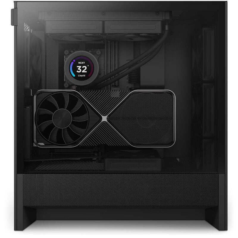 NZXT H5 Flow kabinett midtårn ATX herdet glass svart - NZXT