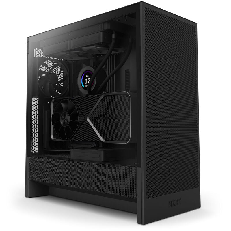 NZXT H5 Flow kabinett midtårn ATX herdet glass svart - NZXT