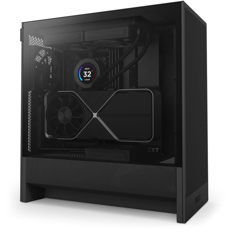 NZXT H5 Flow kabinett midtårn ATX herdet glass svart - NZXT