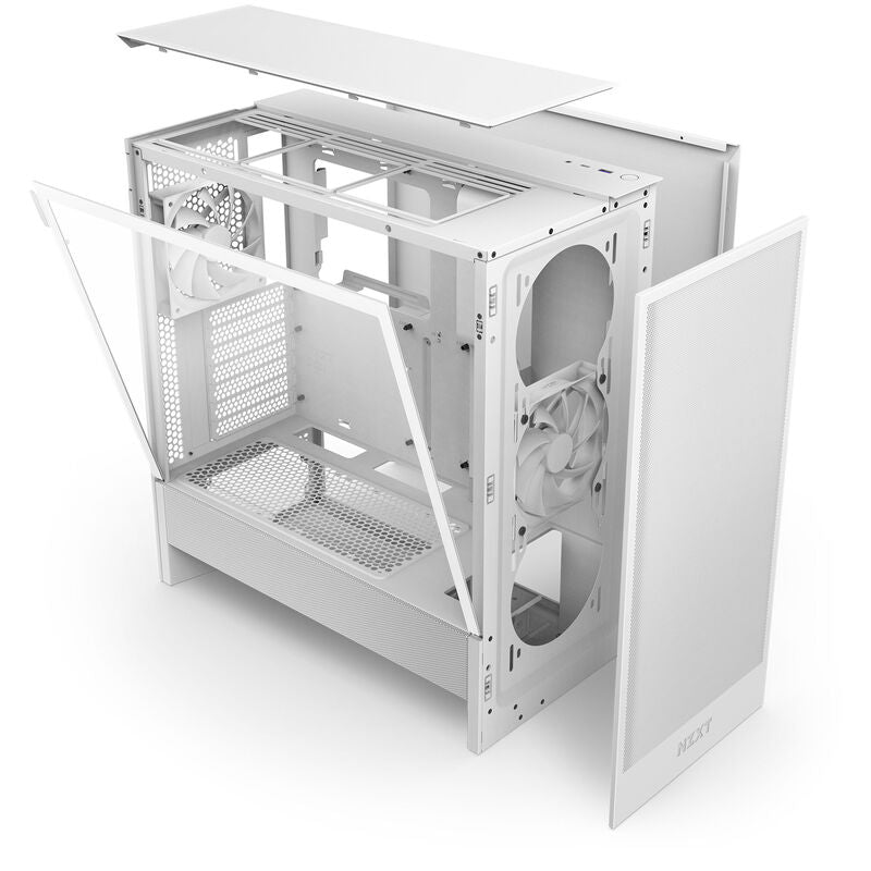NZXT H5 Flow kabinett midtårn ATX herdet glass svart - NZXT