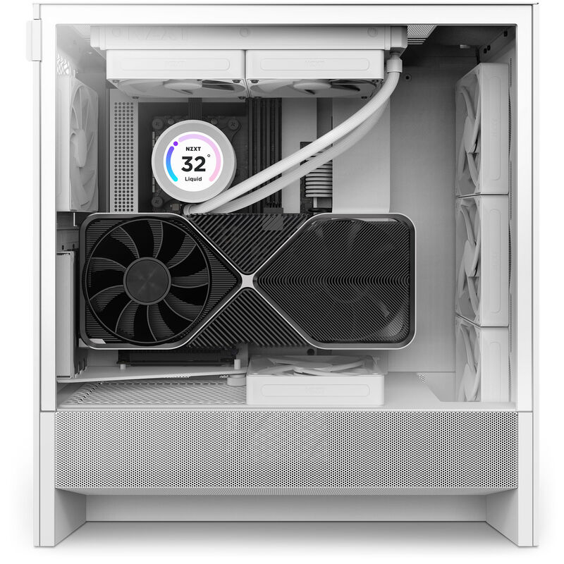 NZXT H5 Flow kabinett midtårn ATX herdet glass svart - NZXT