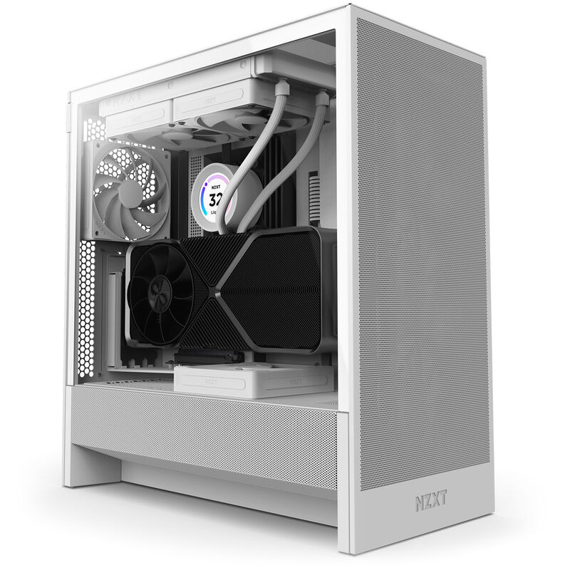 NZXT H5 Flow kabinett midtårn ATX herdet glass svart - NZXT