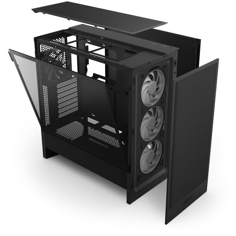 NZXT H5 Flow RGB kabinett midtårn ATX herdet glass svart - NZXT