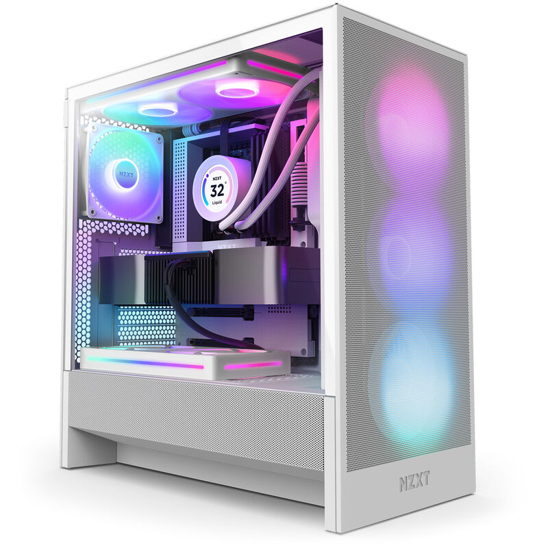 NZXT H5 Flow RGB kabinett midtårn ATX herdet glass svart - NZXT