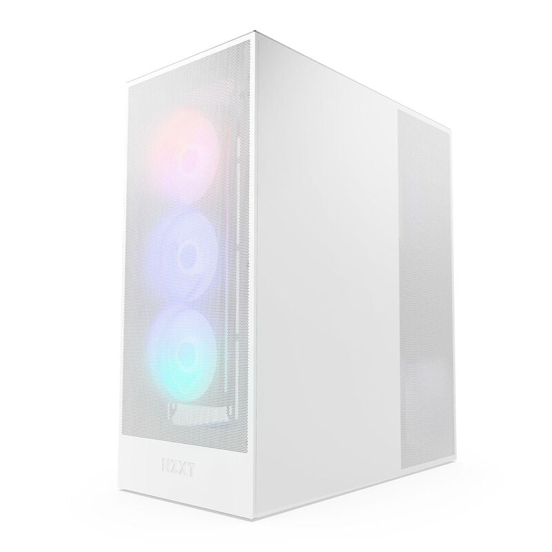 NZXT H7 Flow RGB kabinett midtårn E-ATX herdet glass hvit - NZXT
