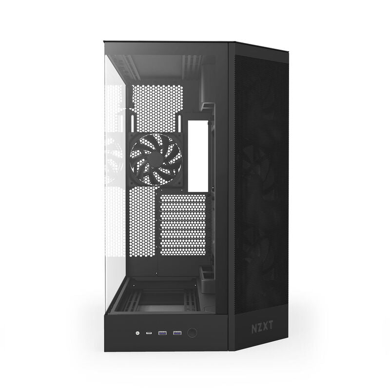 NZXT H9 Flow kabinett midtårn E-ATX herdet glass svart - NZXT