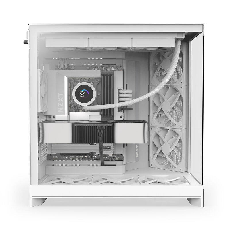 NZXT H9 Flow kabinett midtårn E-ATX herdet glass svart - NZXT