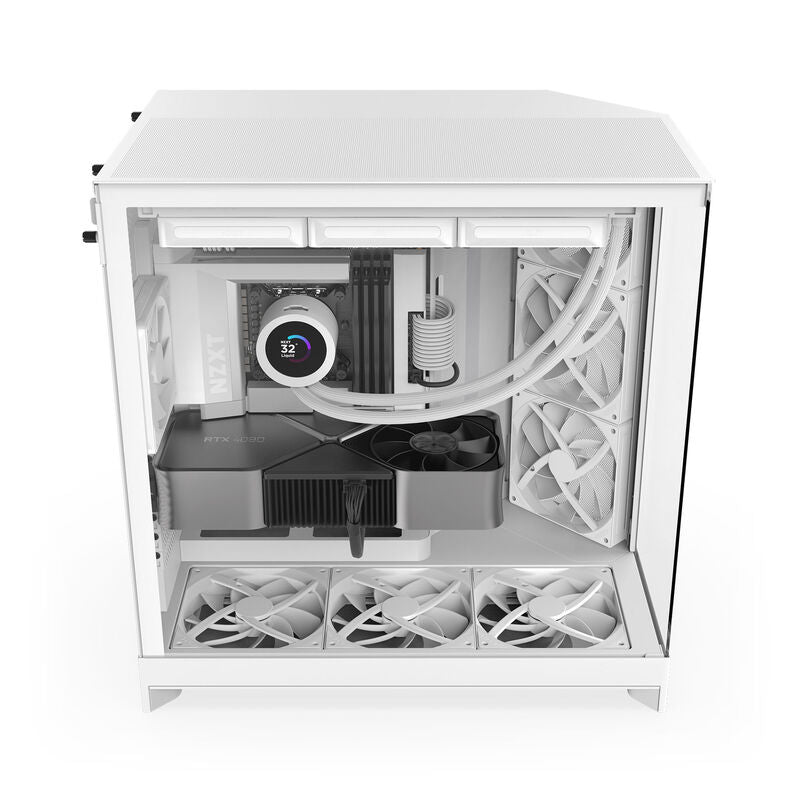 NZXT H9 Flow kabinett midtårn E-ATX herdet glass svart - NZXT
