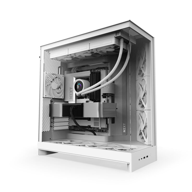 NZXT H9 Flow kabinett midtårn E-ATX herdet glass svart - NZXT