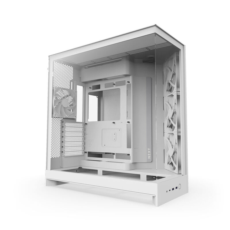 NZXT H9 Flow kabinett midtårn E-ATX herdet glass svart - NZXT