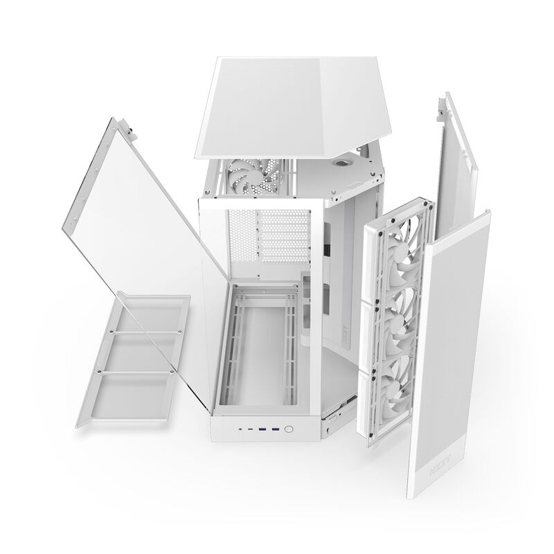 NZXT H9 Flow kabinett midtårn E-ATX herdet glass svart - NZXT