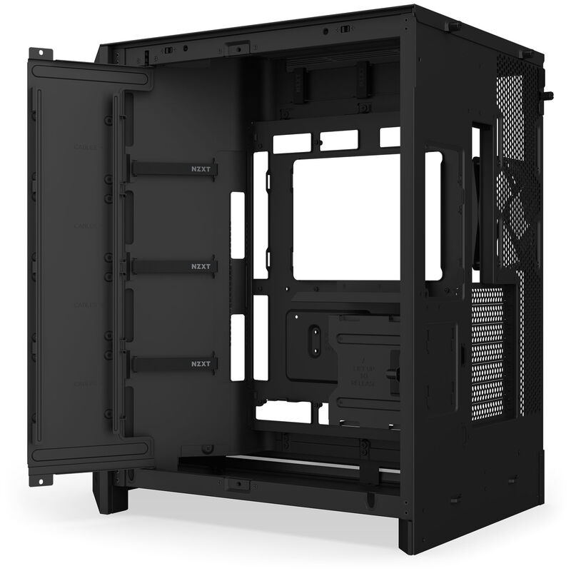 NZXT H9 Flow RGB+ kabinett midtårn E-ATX herdet glass svart - NZXT