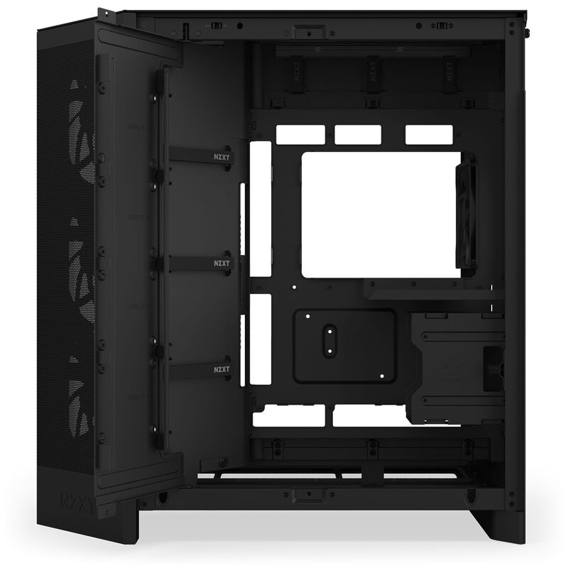 NZXT H9 Flow RGB+ kabinett midtårn E-ATX herdet glass svart - NZXT