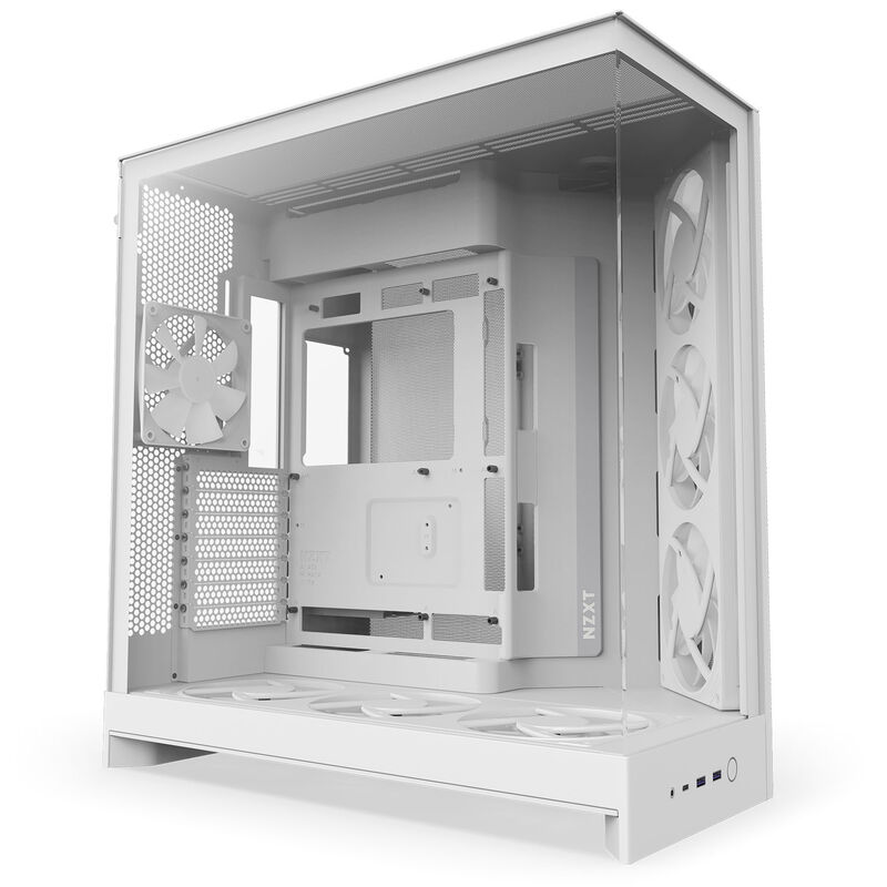 NZXT H9 Flow RGB+ kabinett midtårn E-ATX herdet glass svart - NZXT