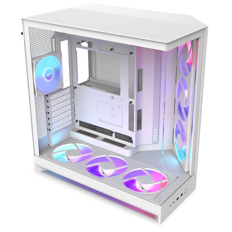 NZXT H9 Flow RGB+ kabinett midtårn E-ATX herdet glass svart - NZXT