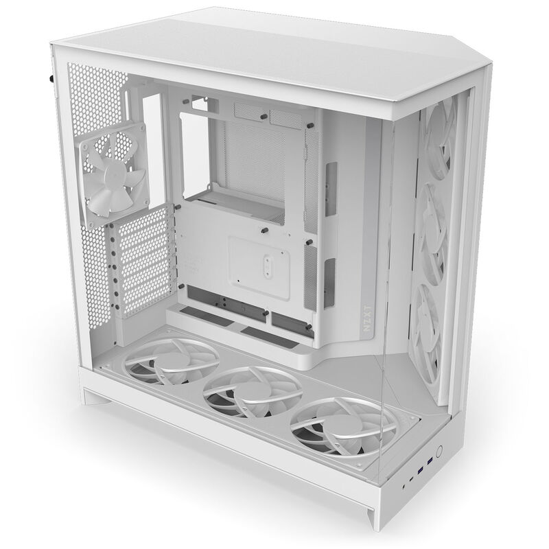 NZXT H9 Flow RGB+ kabinett midtårn E-ATX herdet glass svart - NZXT