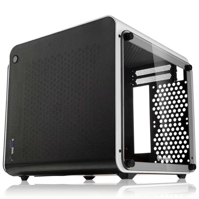 Raijintek METIS EVO TG Mini-ITX kabinett herdet glass sølv - Raijintek