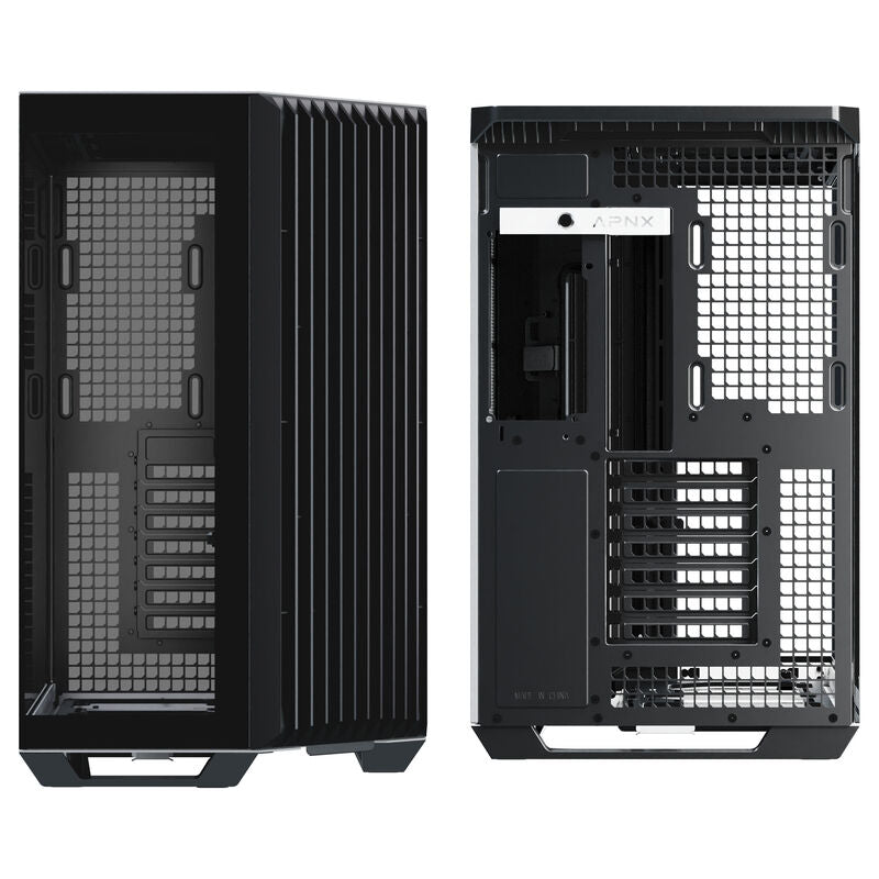 APNX V1 kabinett midtårn ATX herdet glass svart/hvit - APNX