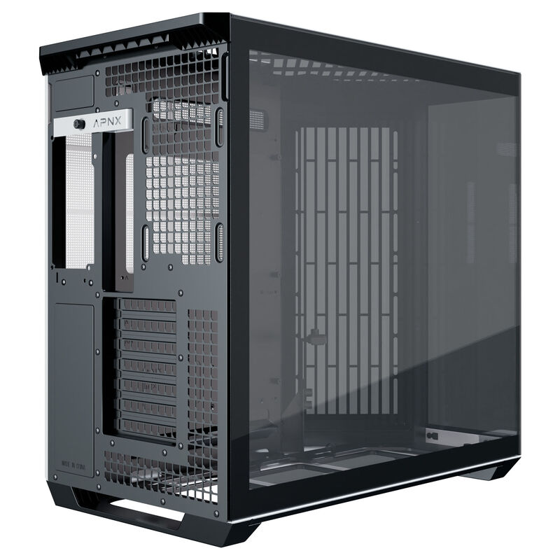 APNX V1 kabinett midtårn ATX herdet glass svart/hvit - APNX