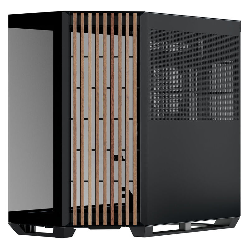 APNX V1 kabinett midtårn ATX herdet glass svart/hvit - APNX