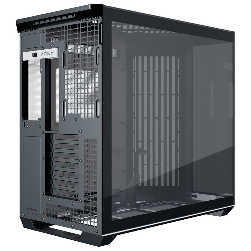 APNX V1 kabinett midtårn ATX herdet glass svart/hvit - APNX