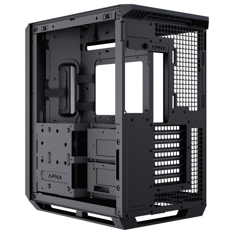 APNX V1 kabinett midtårn ATX herdet glass svart/hvit - APNX