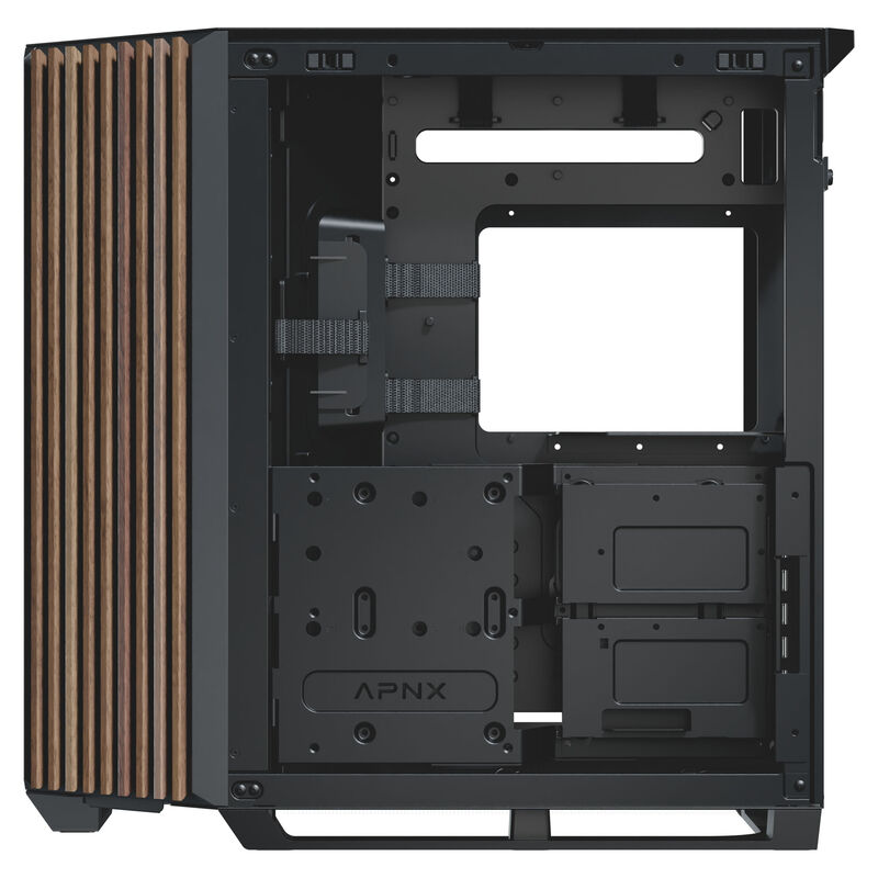 APNX V1 kabinett midtårn ATX herdet glass svart/hvit - APNX