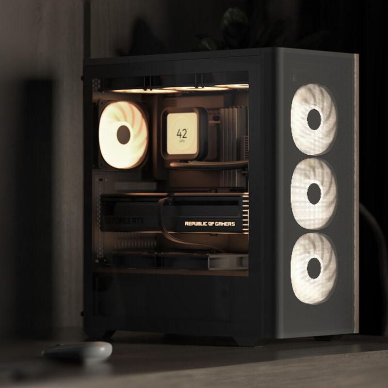 Aerocool D501A kabinett midtårn ATX herdet glass ARGB svart - Aerocool