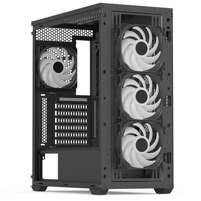 Aerocool D501A kabinett midtårn ATX herdet glass ARGB svart - Aerocool