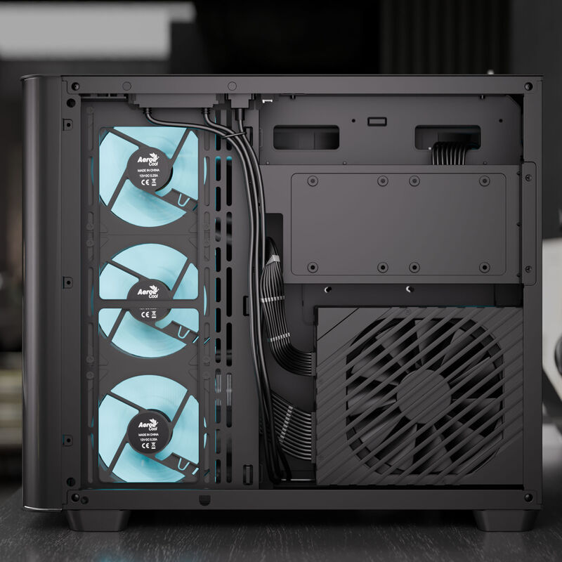 Aerocool P500C kabinett midtårn ATX herdet glass ARGB svart - Aerocool