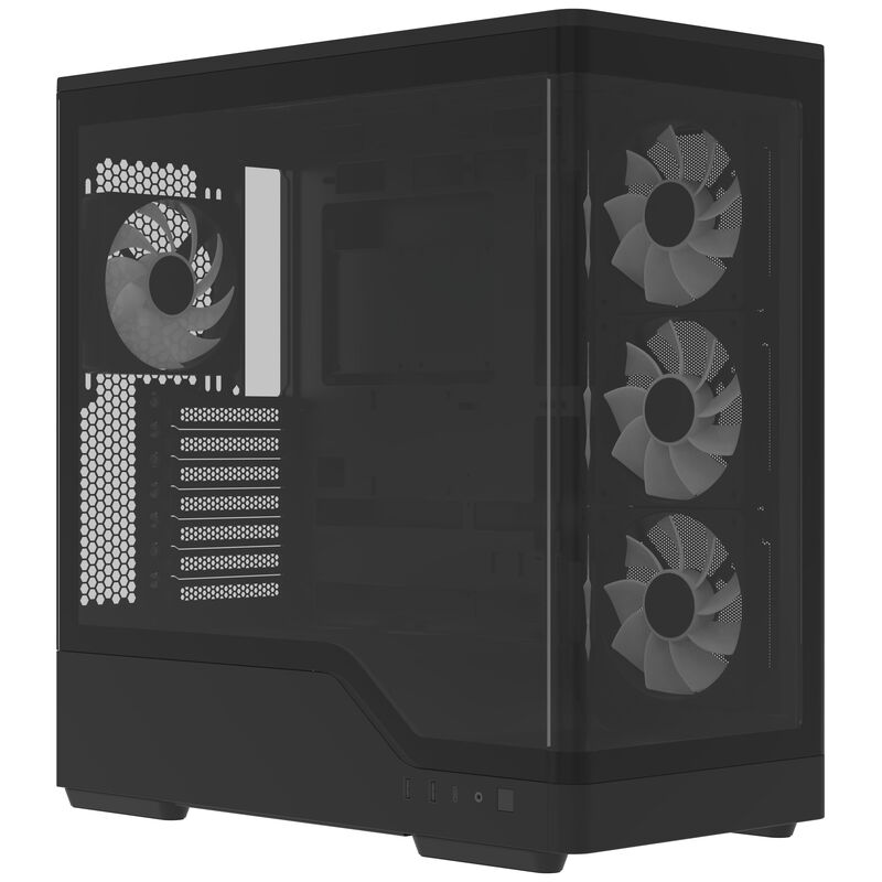 Aerocool P500A kabinett midtårn ATX herdet glass RGB hvit - Aerocool