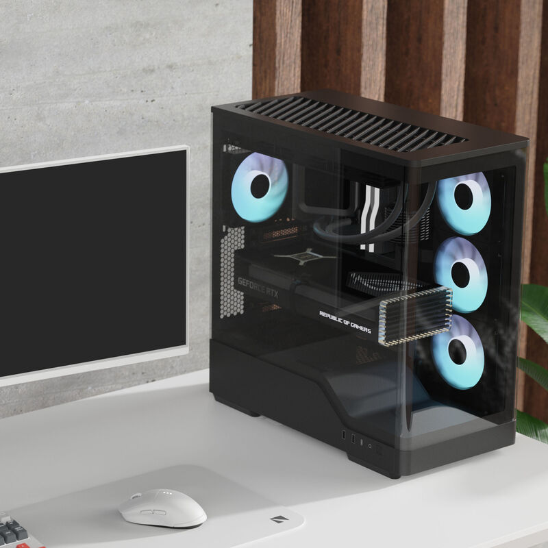 Aerocool P500A kabinett midtårn ATX herdet glass RGB hvit - Aerocool