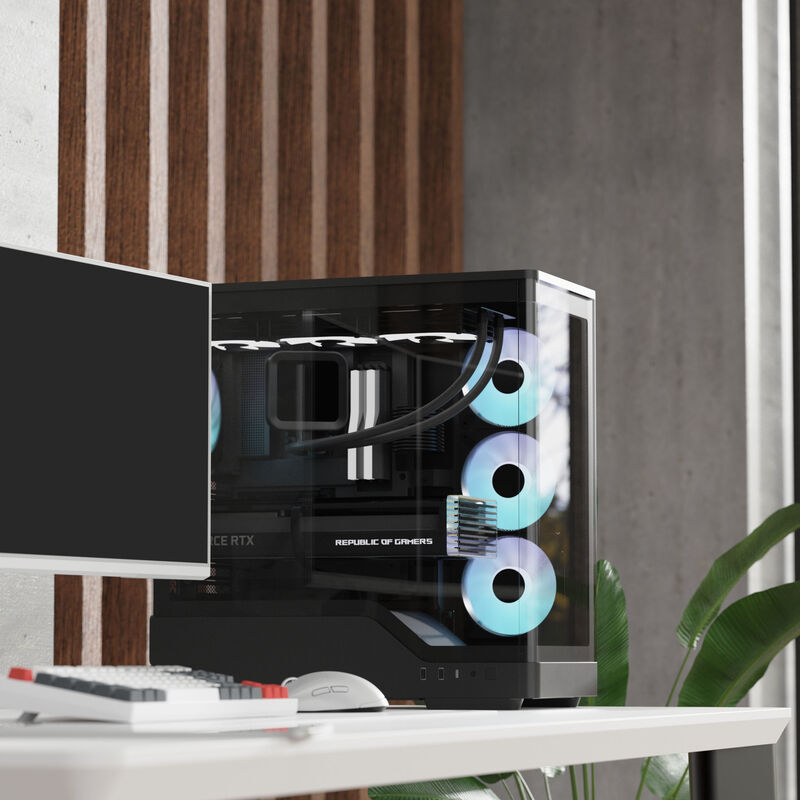 Aerocool P500A kabinett midtårn ATX herdet glass RGB hvit - Aerocool