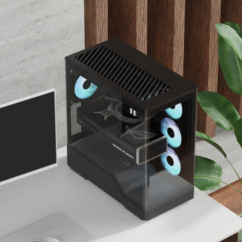 Aerocool P500A kabinett midtårn ATX herdet glass RGB hvit - Aerocool