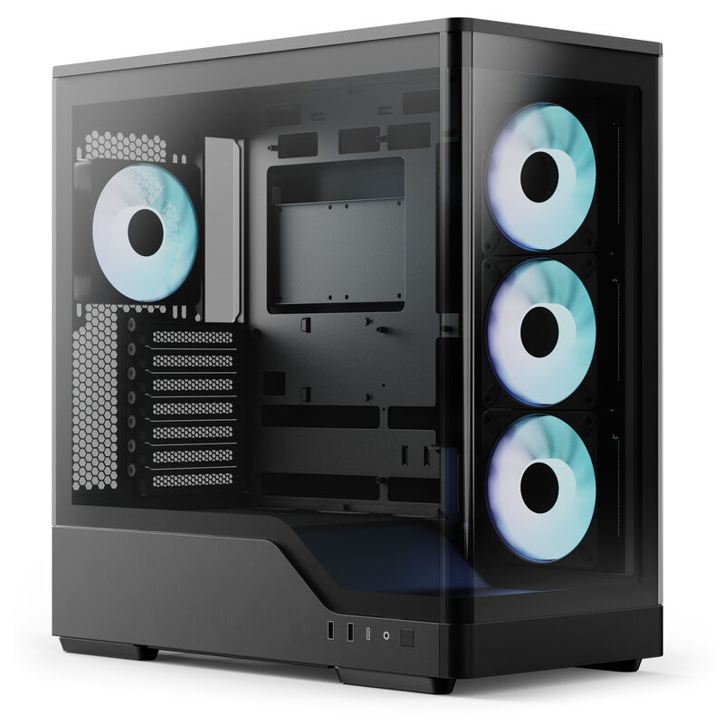 Aerocool P500A kabinett midtårn ATX herdet glass RGB hvit - Aerocool